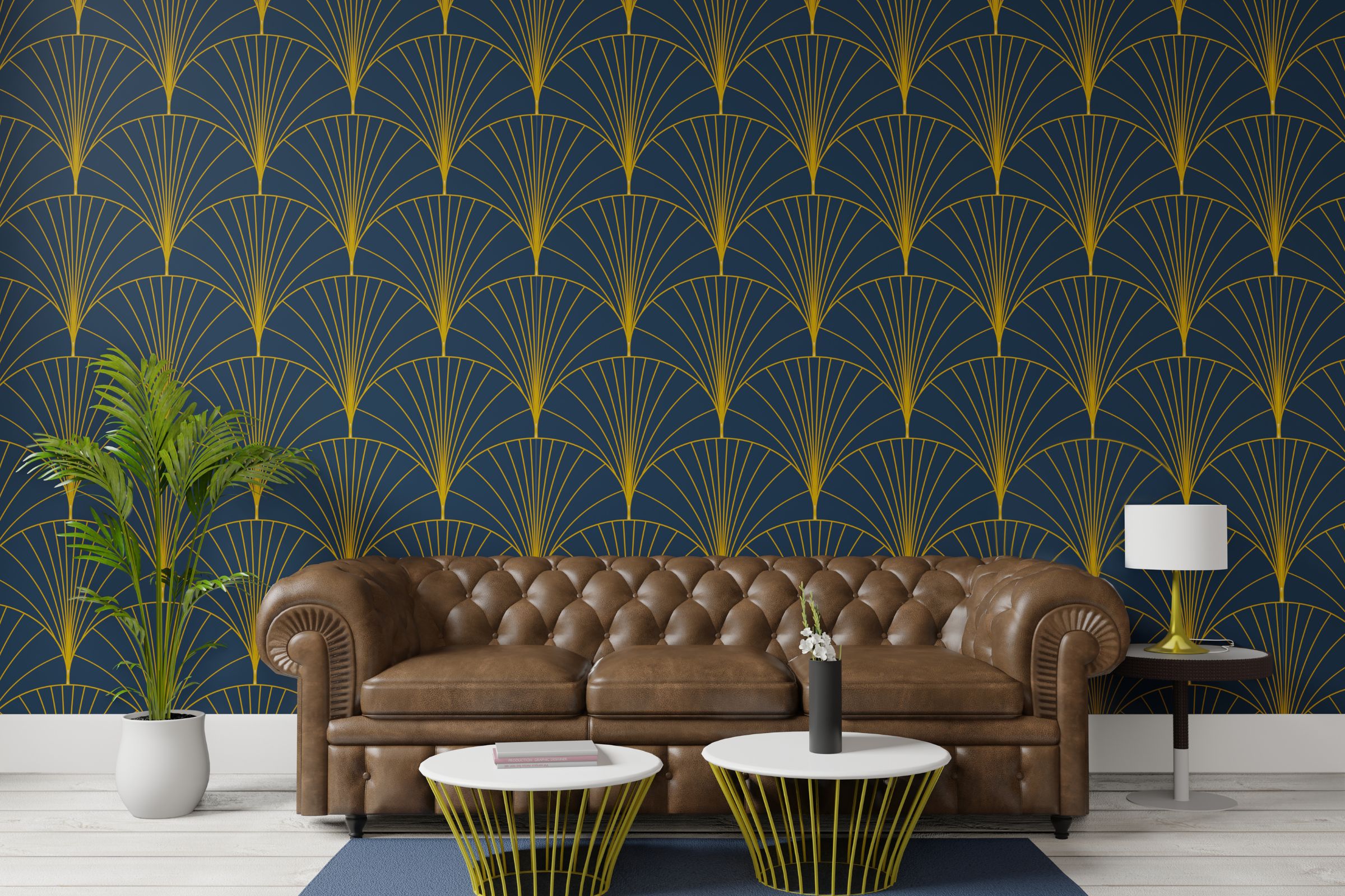 Luxury wallpaper installation – living room