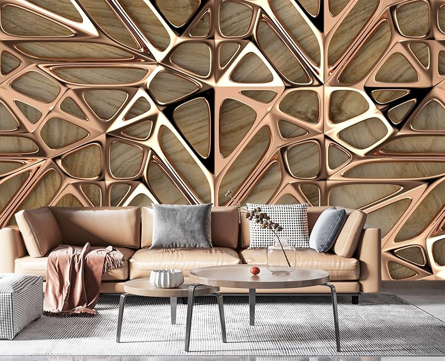 Modern 3D geometric wallpaper